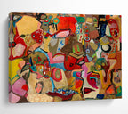 Colorful Abstract Collage Painting for Creative Studio Spaces YHT240