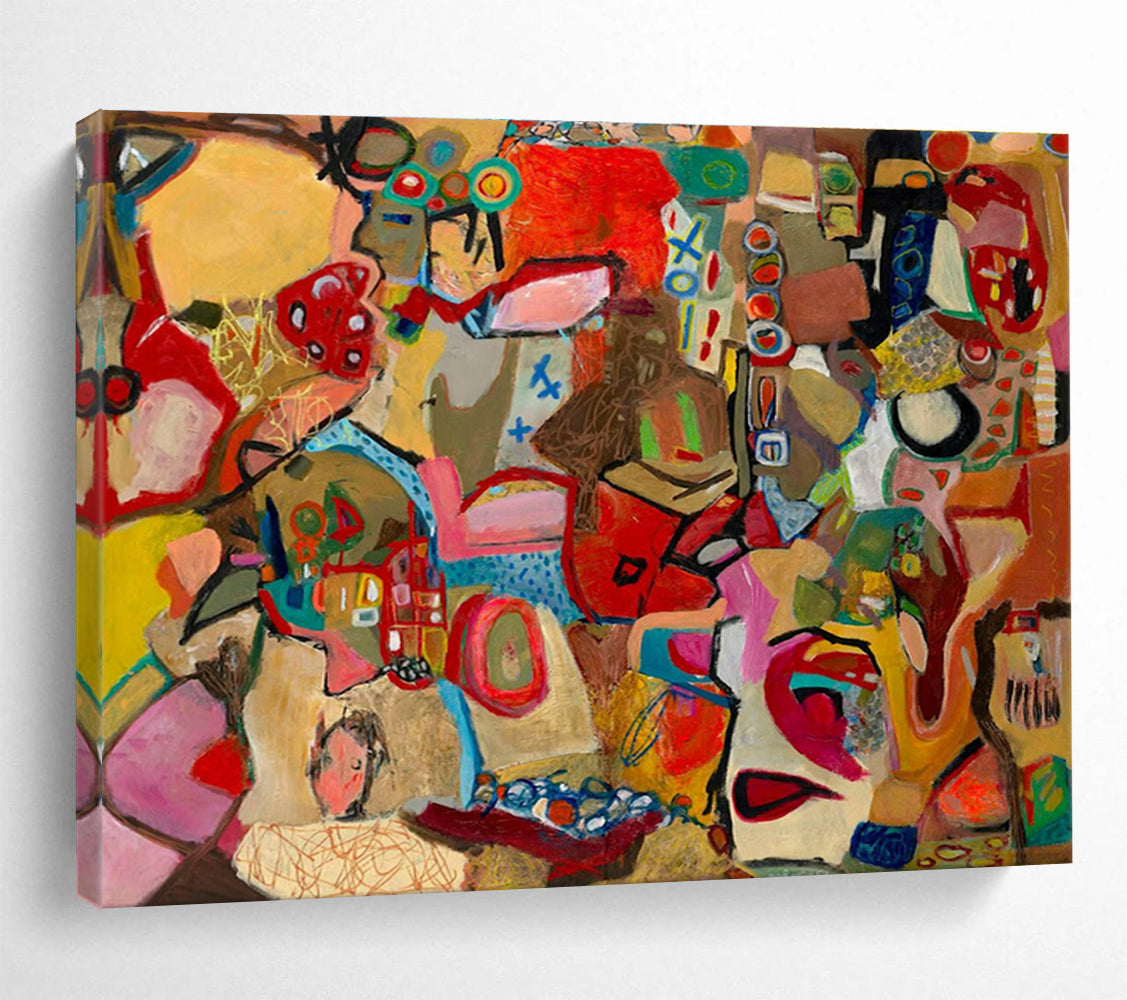Colorful Abstract Collage Painting for Creative Studio Spaces YHT240