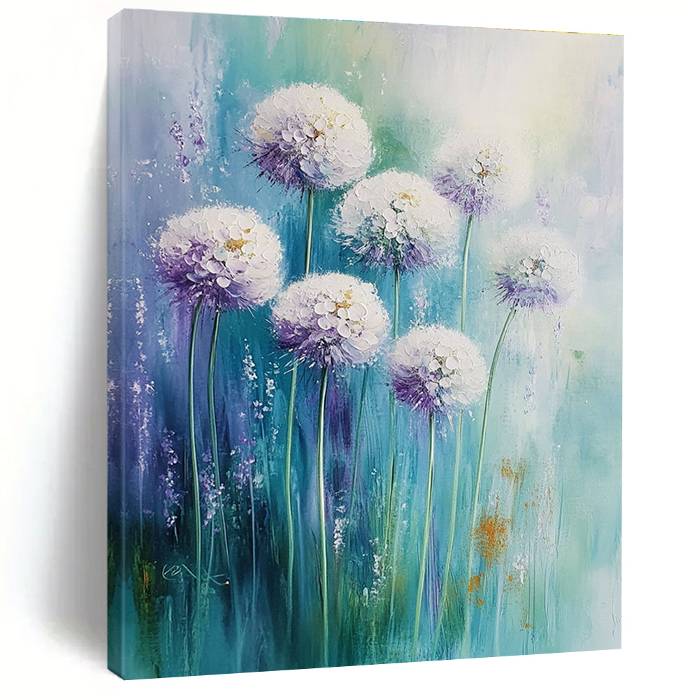 Dandelion Blooms Soft - Colored Floral Abstract Painting GAB0300