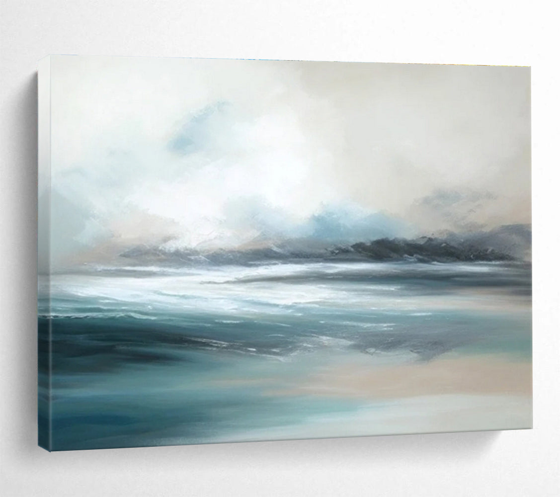 Calm Sea Abstract Serene Seascape Painting for Peaceful Retreats YHT046