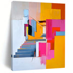 Colorful Abstract Staircase Painting for Modern Home Entrances GAB1140