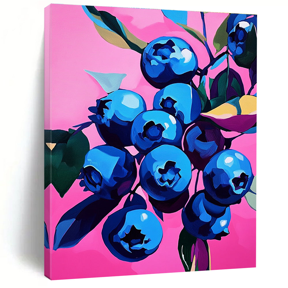 Blueberries on Pink - Pop Art Still Life GAB0387