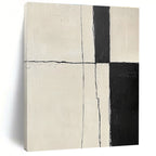 Bold Black and White Lines Abstract Painting with Structured Impact WINK178