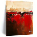 Geometric Abstract with Red Accents Painting for Mid - Century Modern Homes GAB1154