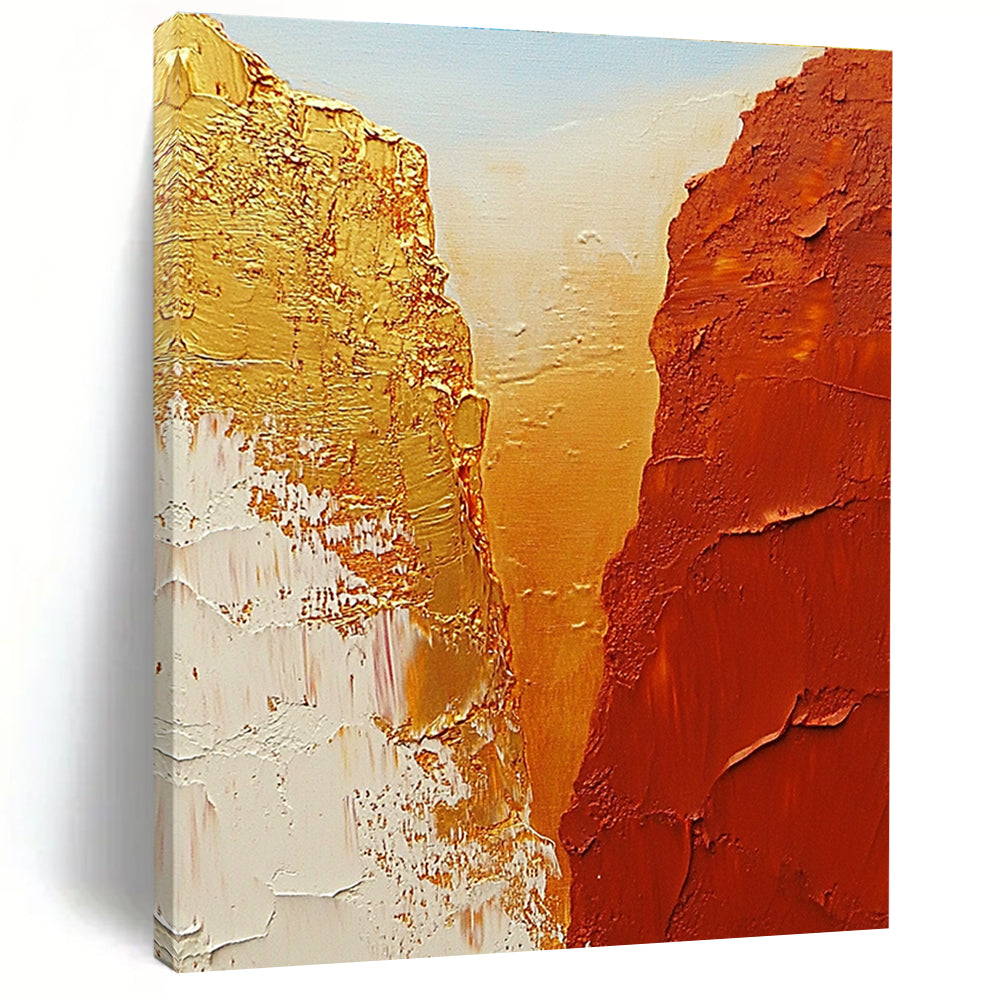 Gold and Rust Abstract Painting for Luxury Desert Resort Lobbies GAB1177