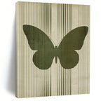 Green Butterfly Silhouette Abstract Painting of Subtle Grace GAB0142