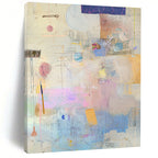 Collage of Soft Tones Mixed Media Abstract Painting GAB0240