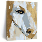 Horse Face in Gold and White - Elegant Equine Abstract Art GAB0511