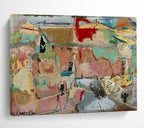 Mixed - Media Abstract Landscape Painting for Eclectic Home Decor YHT243