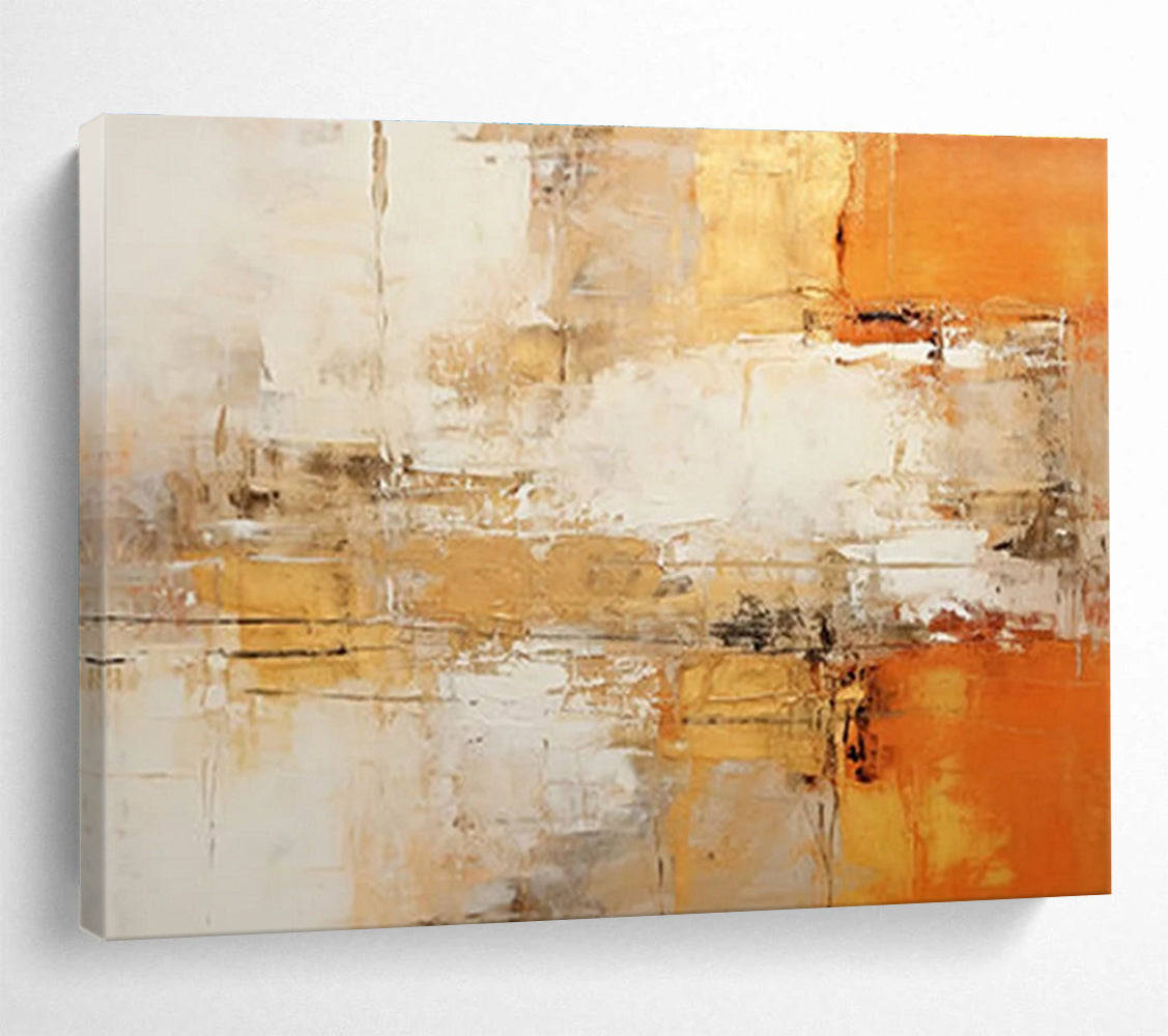 Warm Tones Abstract Painting for Inviting Interiors YHT095