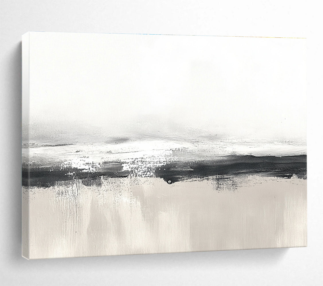 Monochrome Landscape Abstract Painting with Subtle Textures ABS255
