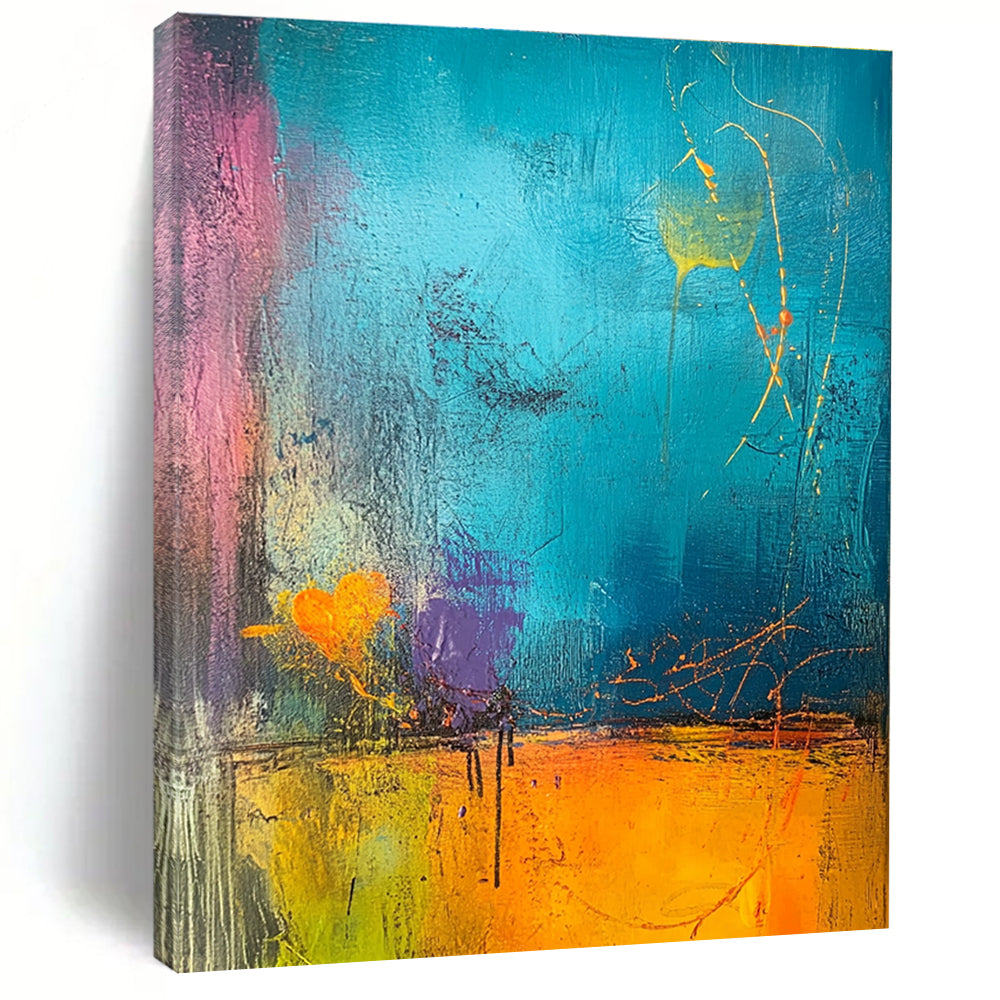 Vibrant Color - Blocked Abstract Painting for Creative Studios GAB0872