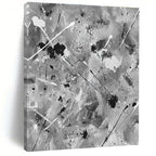 Black and White Splatter Abstract Painting with Dynamic Chaos WINK106