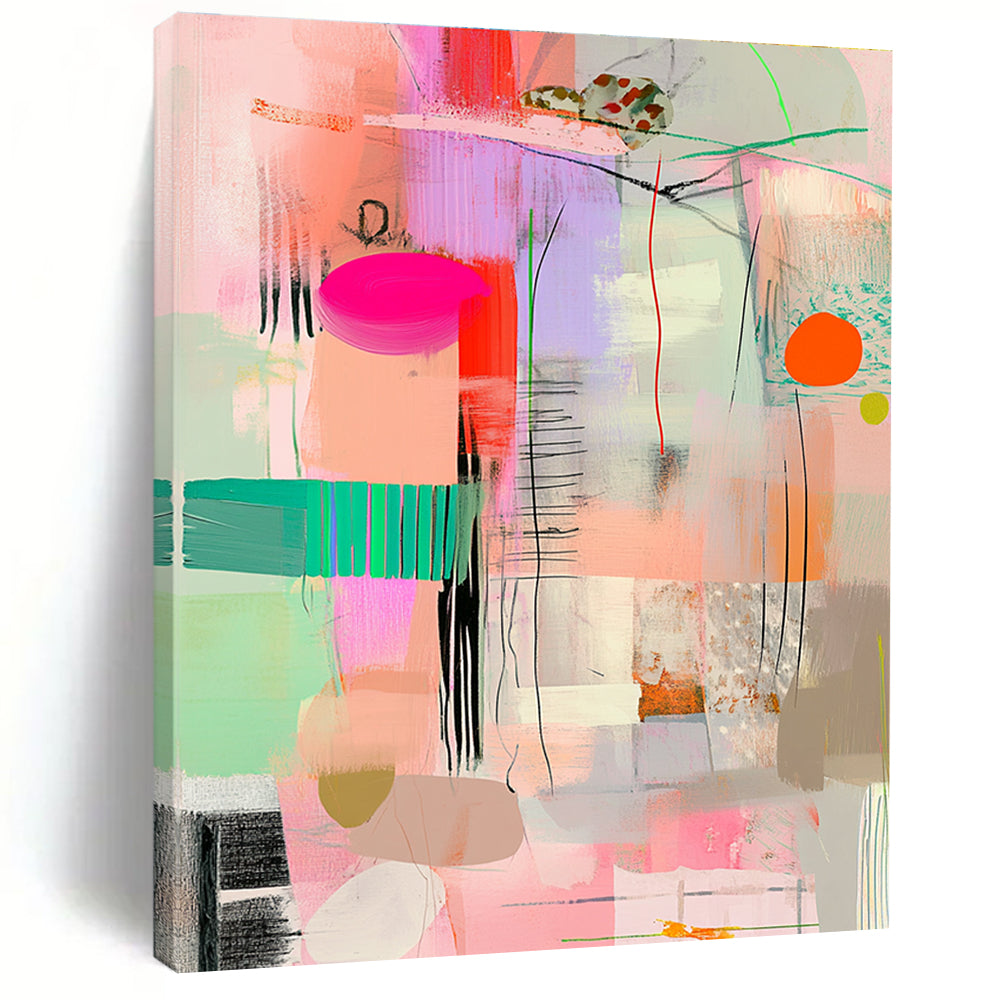 Colorful Abstract with Lines Abstract Painting with Dynamic Rhythm WINK277