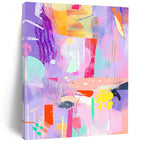Pastel - hued Abstract Collage Painting with Dreamy Whimsy WINK299
