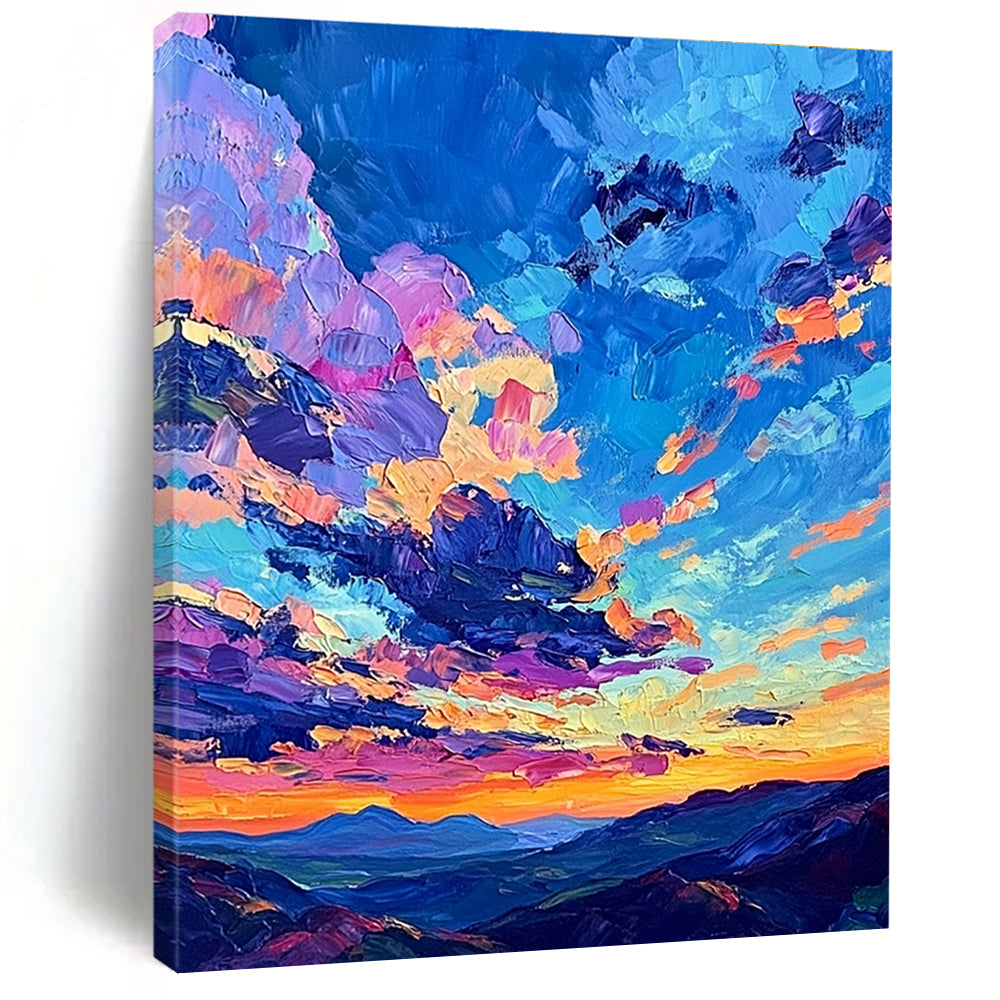 Colorful Sky Landscape Impressionistic Abstract Painting for Nature Lovers GAB1505