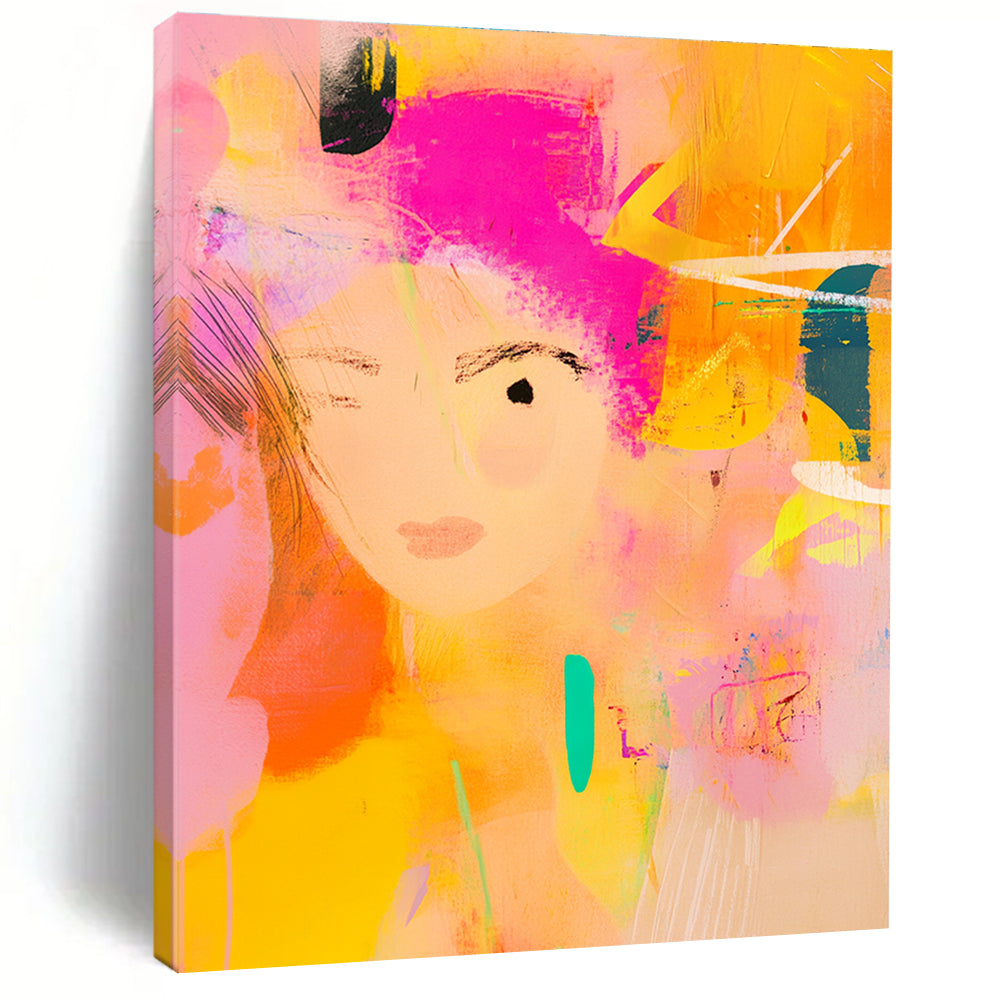Colorful Abstract Portrait Playful Figurative Art GAB0379