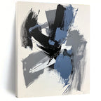 Gray Black and Blue Abstract Painting with Expressive Layers WINK824