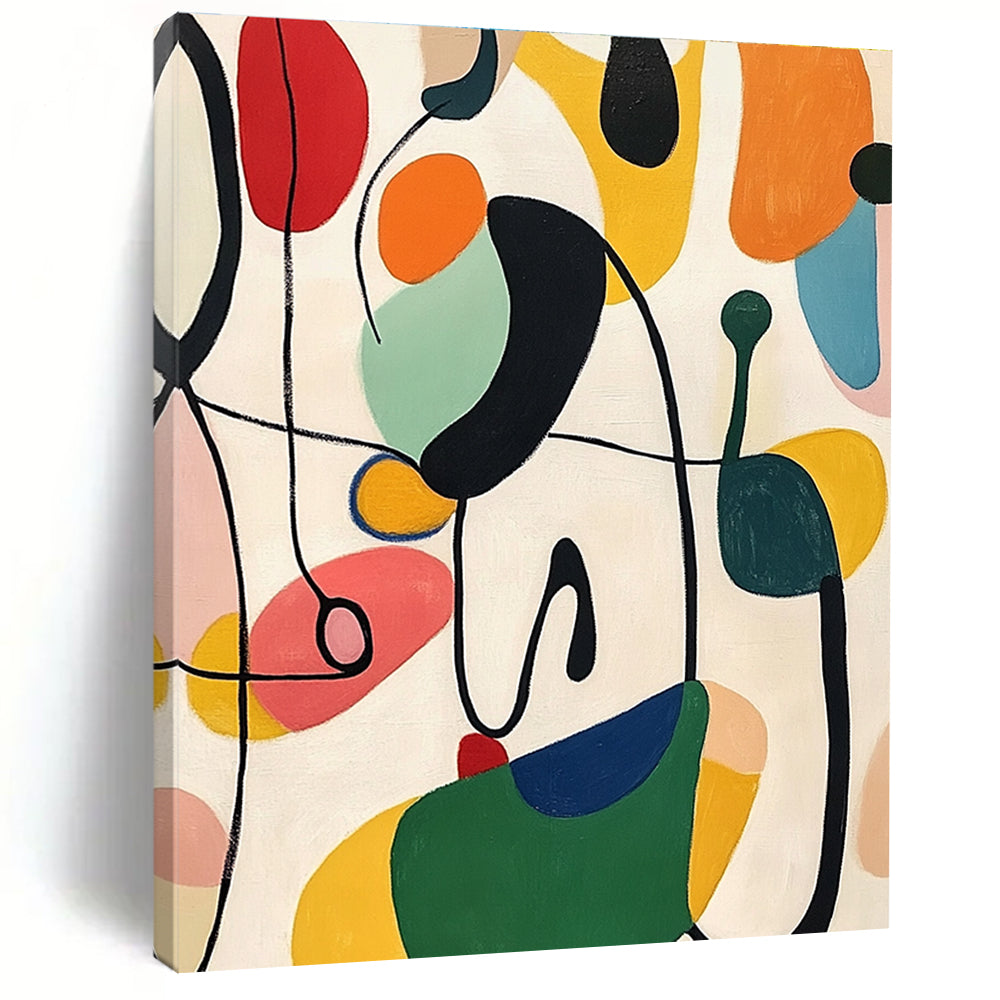 Colorful Organic Shapes Abstract Painting of Playful Forms GAB0111