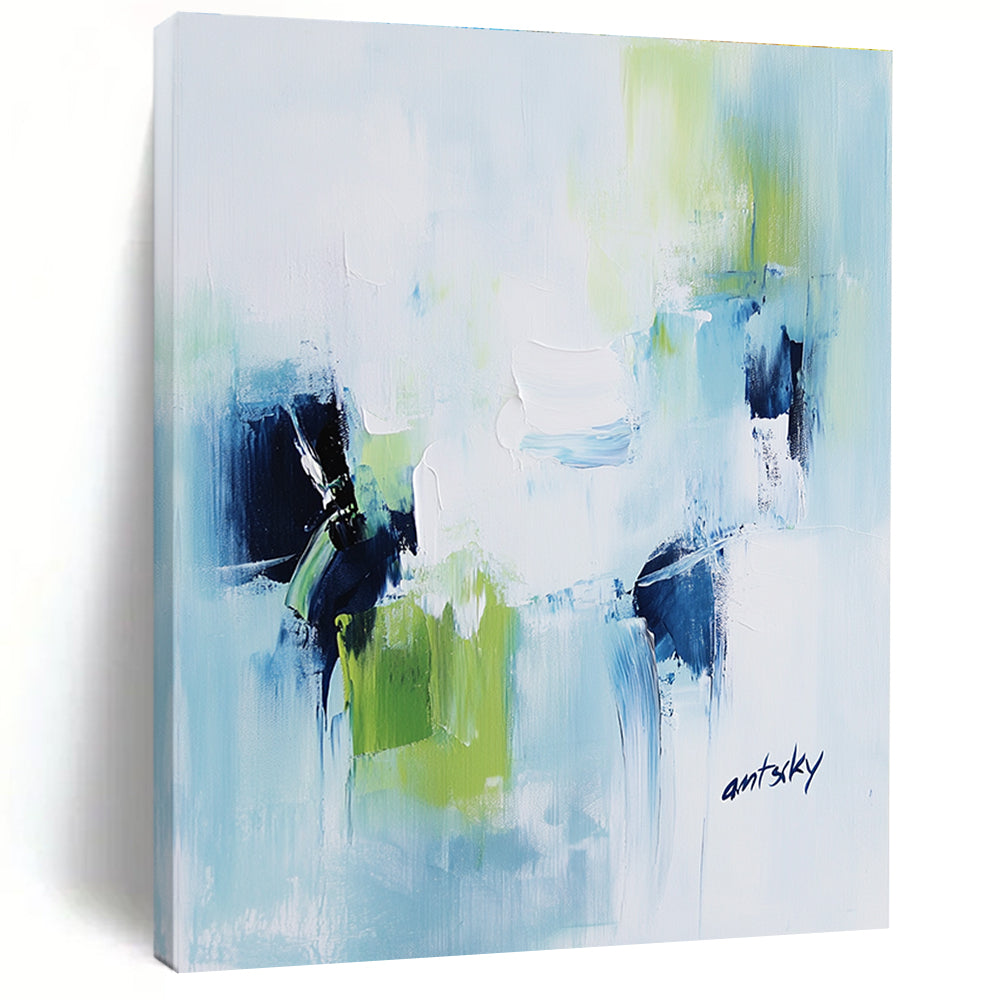 Cool Tones Abstract Painting for Minimalist Spa Retreats GAB1244