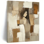 Cubist Figure in Neutrals - Modern Abstract Figurative Art GAB0445