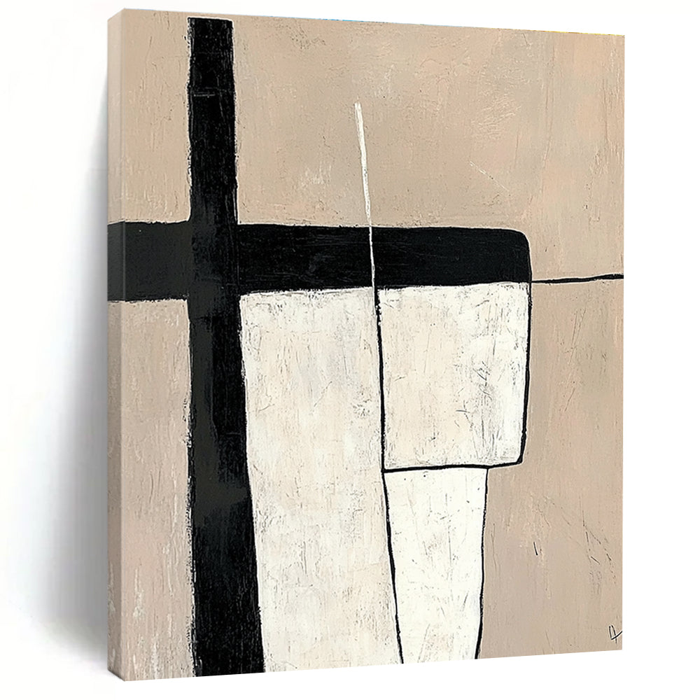 Minimalist Geometric Abstract Painting with Clean Simplicity WINK296