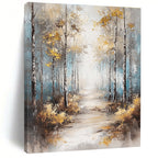 Golden Forest Path - Enchanted Landscape Abstract Painting GAB0500