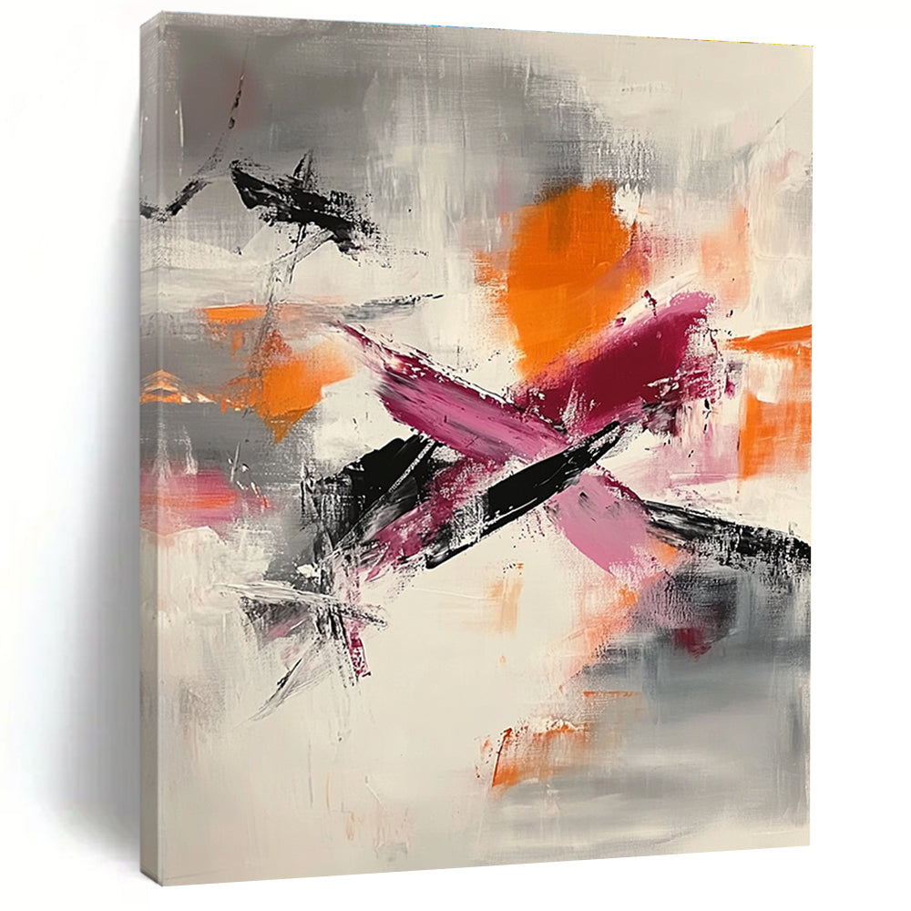 Bold Color Strokes Abstract Painting for Artistic Café Interiors GAB1237