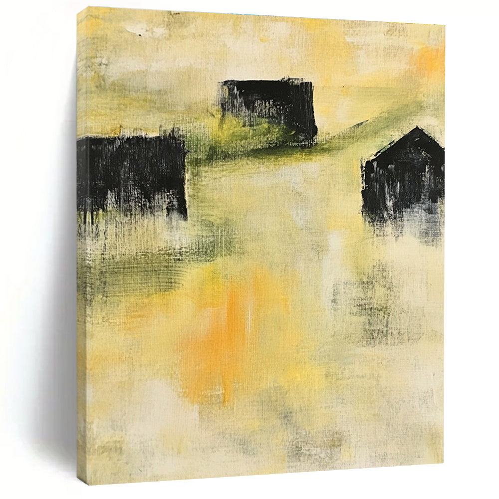 Yellow - Toned Abstract Painting for Bright - Styled Breakfast Nooks GAB1046