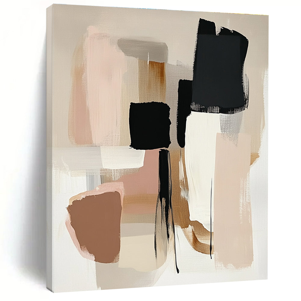 Neutral Tones Block Abstract Painting with Subtle Sophistication WINK791