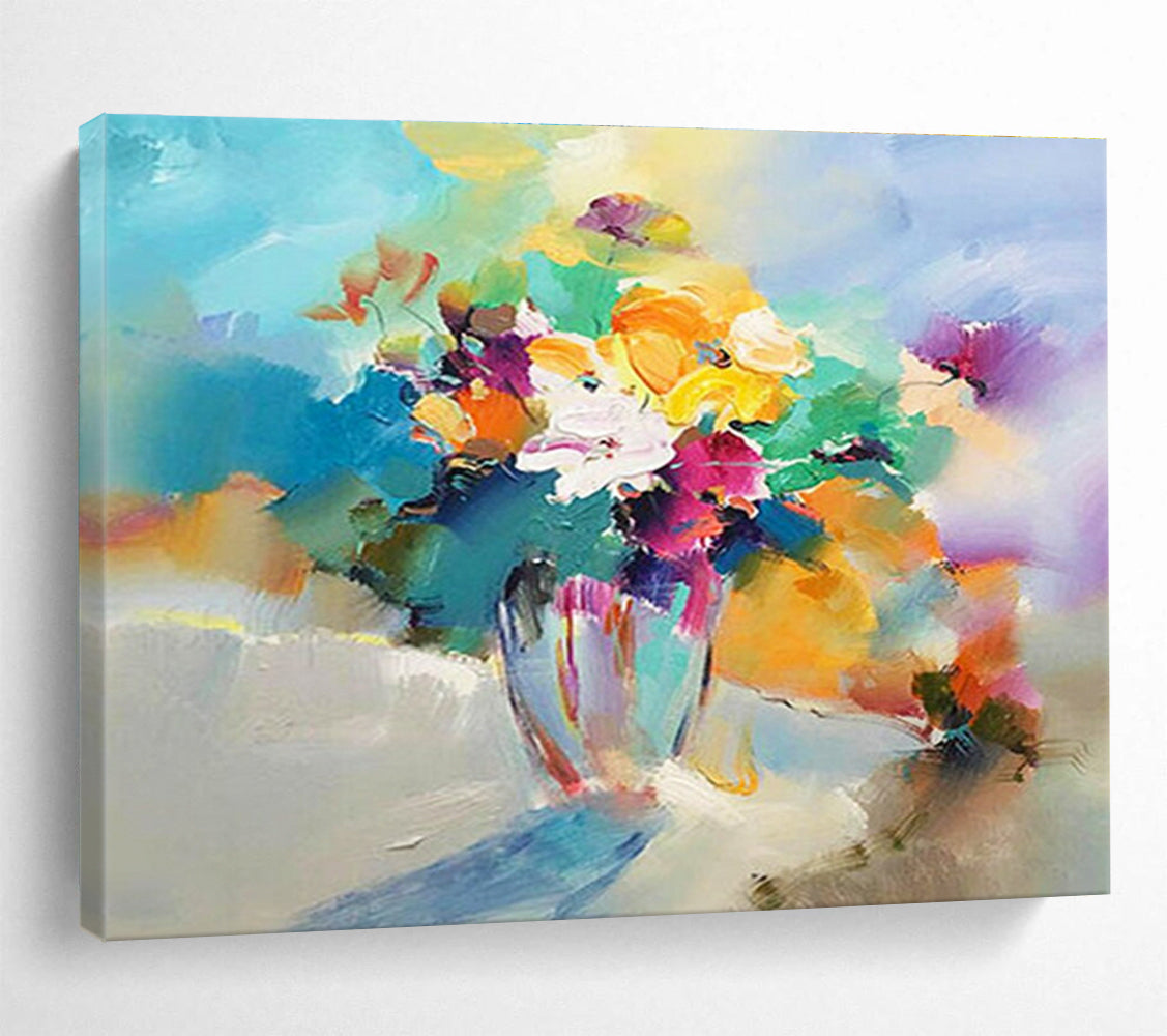 Colorful Flower Bouquet Abstract Painting for Vibrant Kitchens YHT191