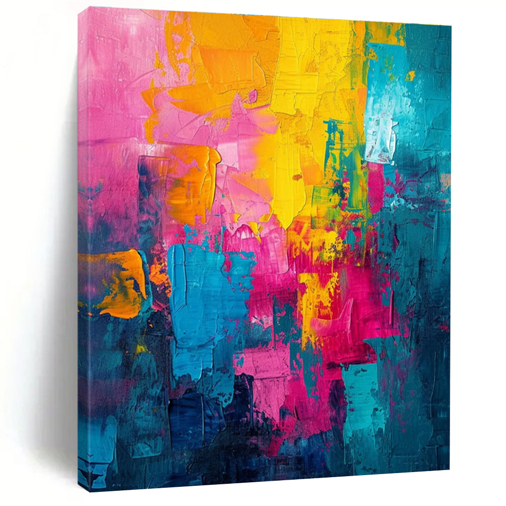 Vivid Color Block Abstract Painting for Modern Living Rooms HENG060