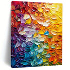Colorful Petal Abstract Painting with Impasto Technique WINK833