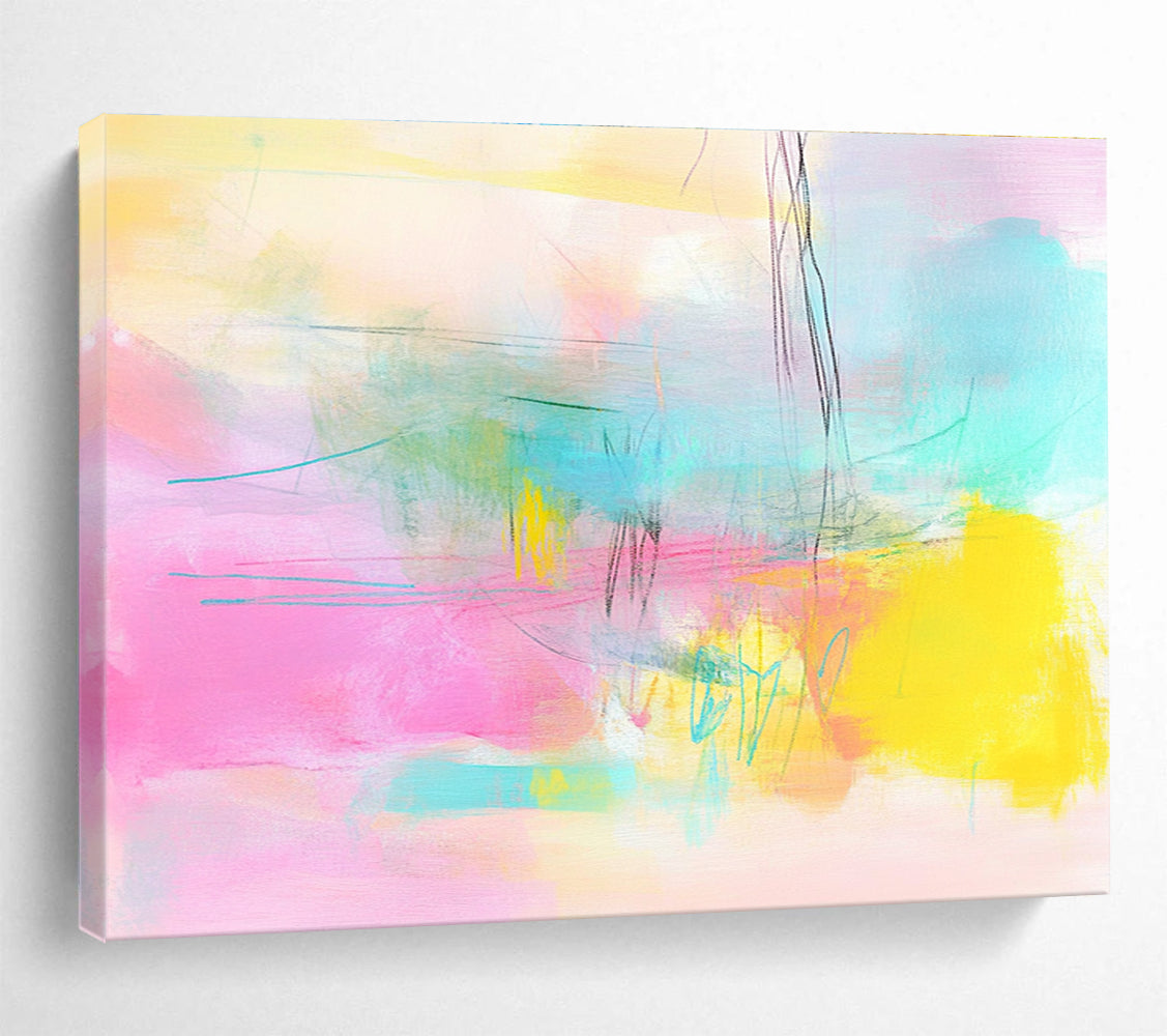 Pastel Color Abstract with Soft Brushstrokes Abstract Painting ABS370
