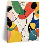 Colorful Curved Shapes Abstract Painting for Creative Studio Spaces GAB1355