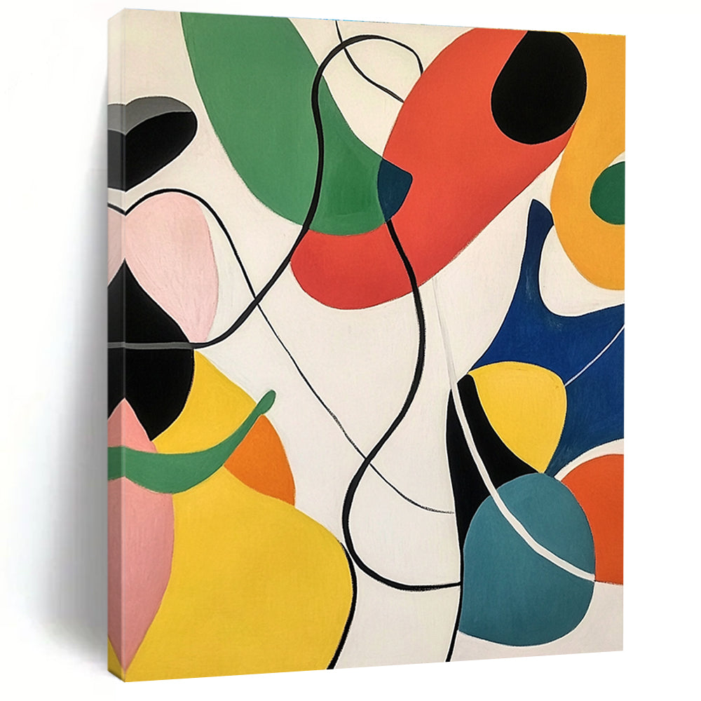 Colorful Curved Shapes Abstract Painting for Creative Studio Spaces GAB1355