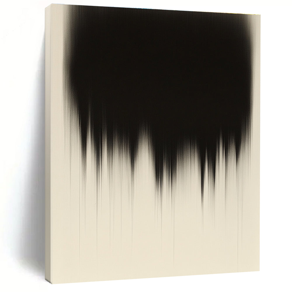 Fading Black Form Abstract Painting with Subtle Transience WINK182