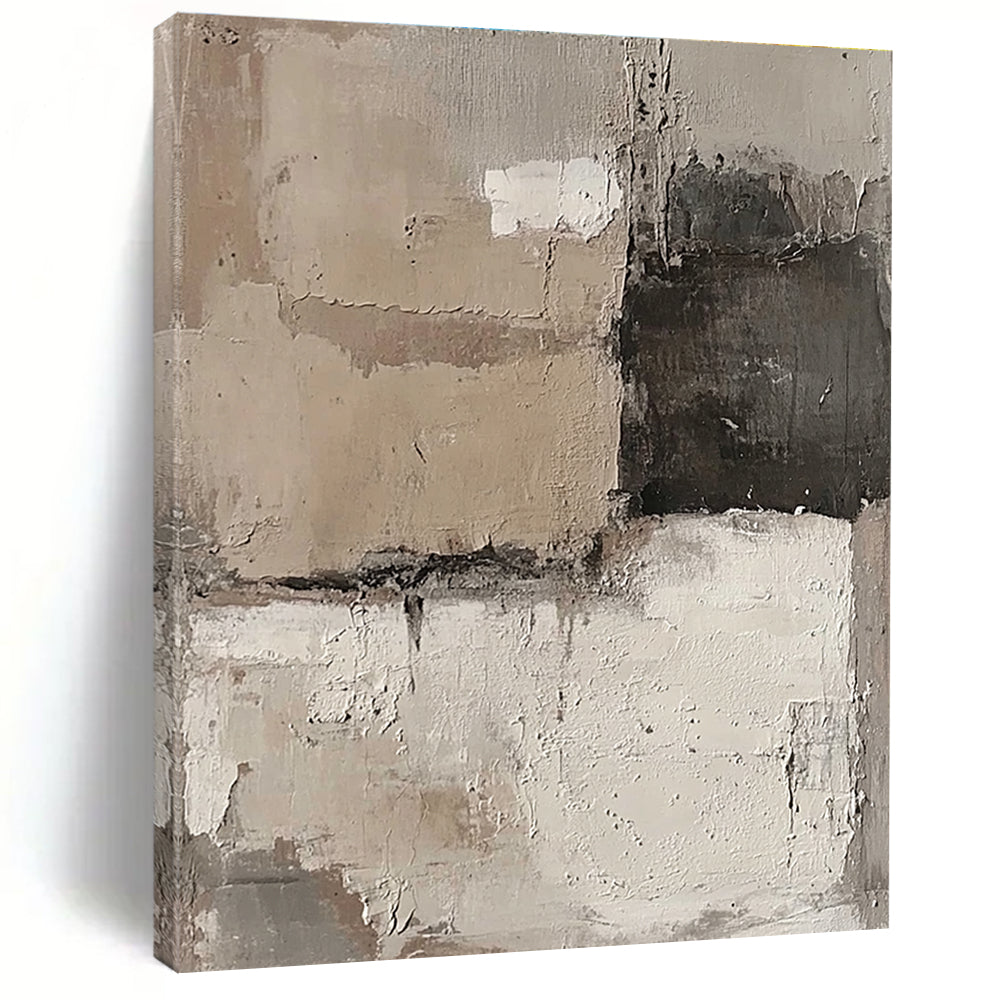 Beige Gray Black Abstract Painting with Subtle Nuance WINK453