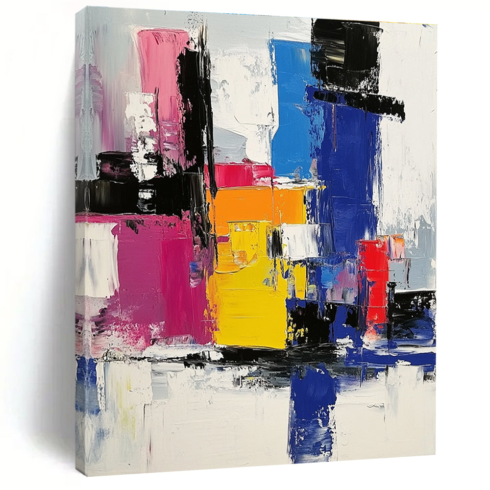 Vibrant Geometric Abstract Painting for Modern Office Lounges GAB0841