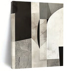 Gray and Black Geometric Collage Abstract Painting with Textured Complexity WINK014