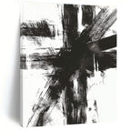 Black and White Dynamic Abstract Painting with Bold Strokes WINK820