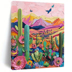 Colorful Desert Landscape Collage Textured Abstract Art for Bohemian Spaces GAB1469