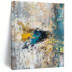 Gold and Teal Textured Abstract Painting for Art Deco - Inspired Lounges GAB0912