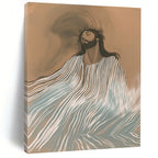 Serene Striped Figure Spiritual Narrative Abstract Painting GAB0282