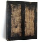 Dark Wood Textured Abstract Painting with Rustic Charm WINK796