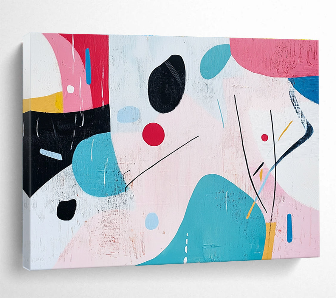 Playful Shape with Pastel and Bold Colors Abstract Painting ABS346