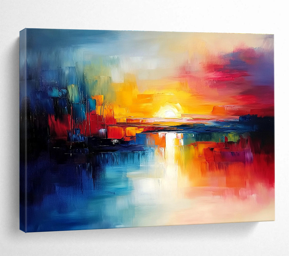 Colorful Abstract Sunset: Vibrant Emotions in Bold Hues Abstract Painting ABS152