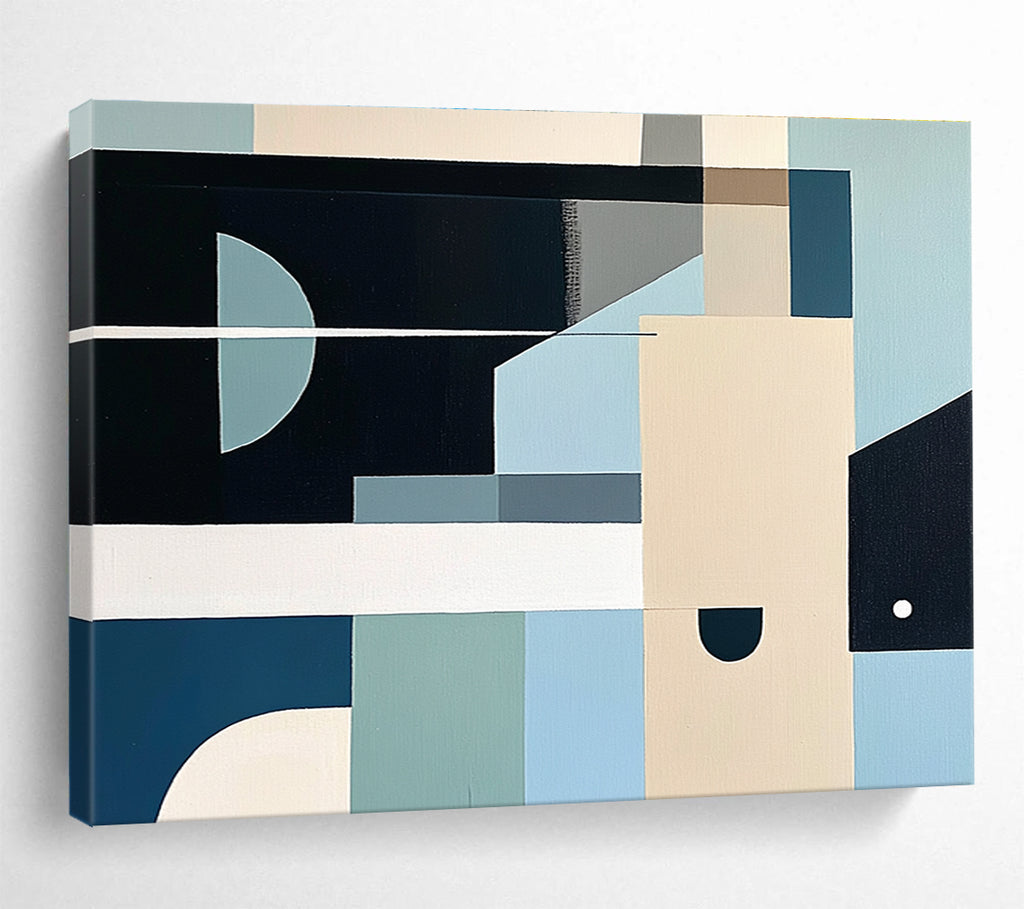 Cool - Toned Geometric Abstract  Modern Precision ABS103