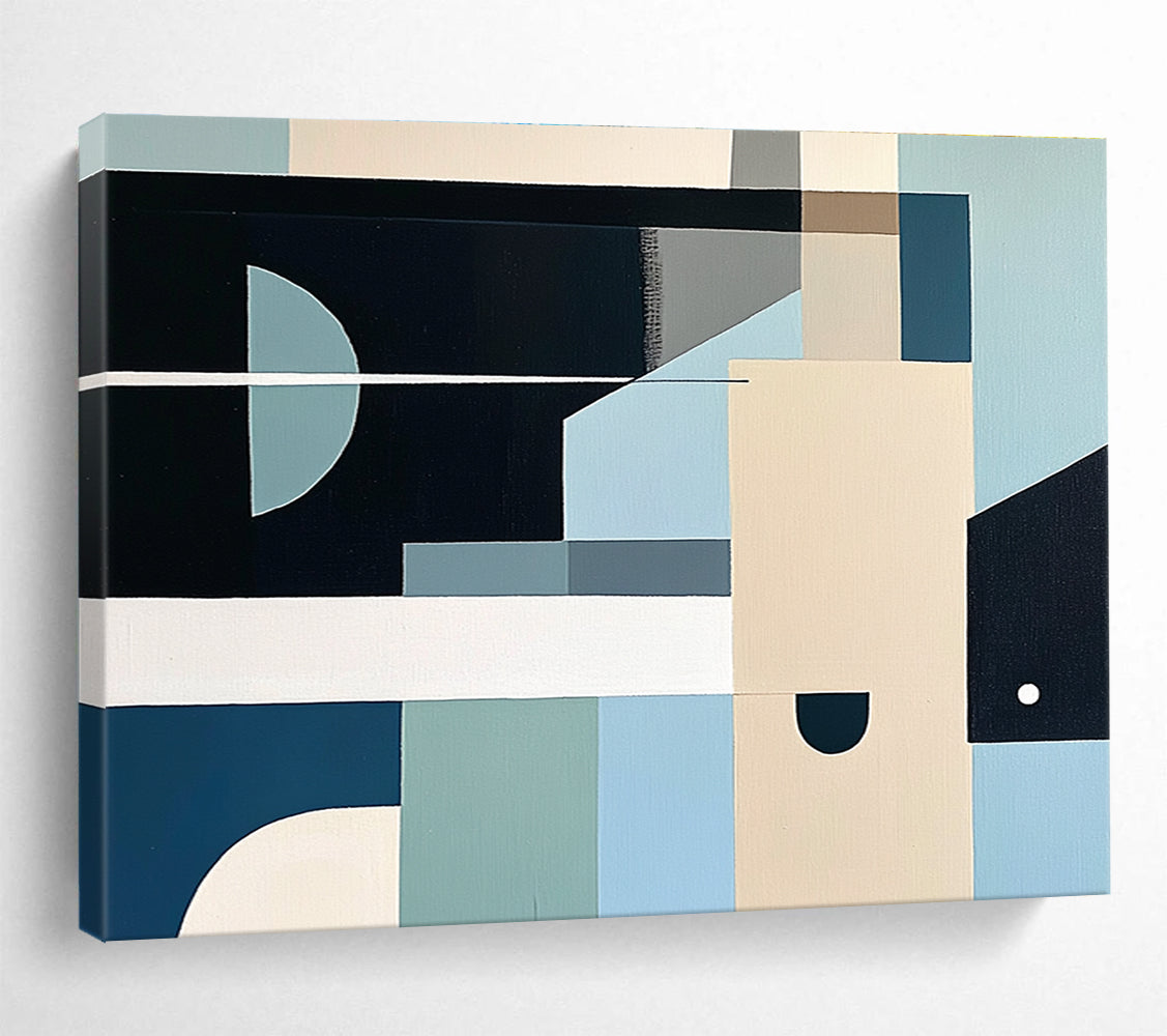 Cool - Toned Geometric Abstract  Modern Precision ABS103