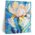 Pastel Iris Flower Textured Abstract Painting for Romantic Spaces GAB1425